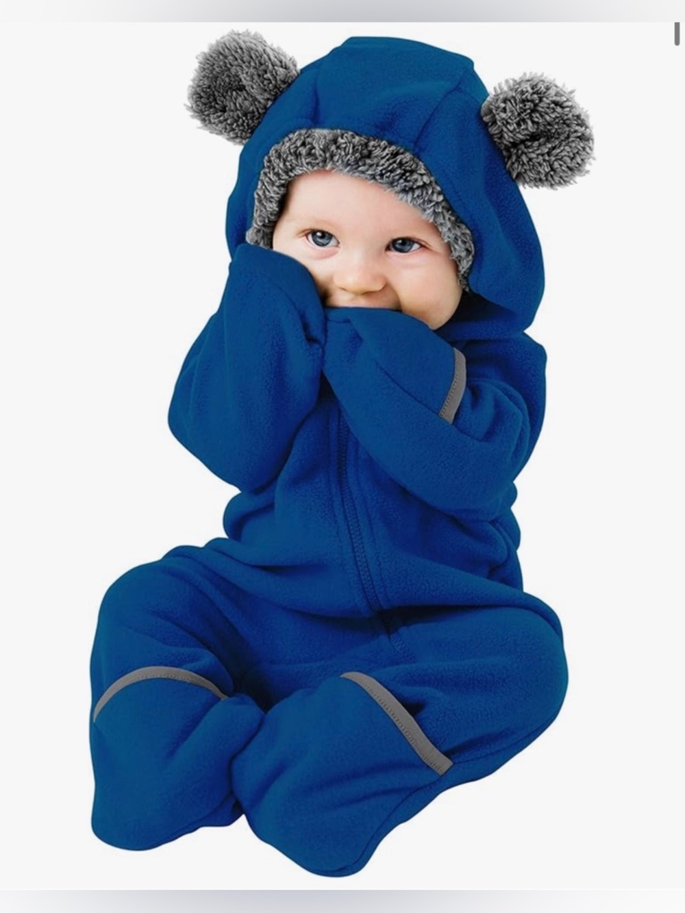 ⭐️ Columbia - Blue Fleece Baby Hooded Convertible Footie/Bunting Bag